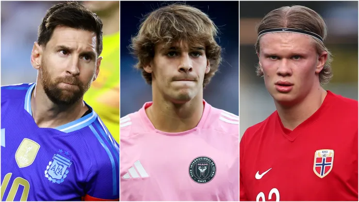Lionel Messi (left), Benjamin Cremaschi (center), and Erling Haaland (right)
