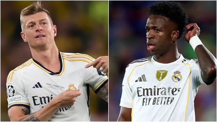 Toni Kroos and Vinicius Junior of Real Madrid.