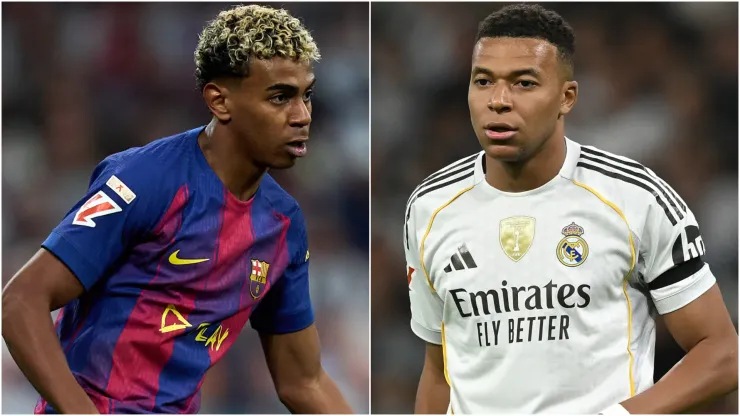 Lamine Yamal of FC Barcelona and Kylian Mbappe of Real Madrid.