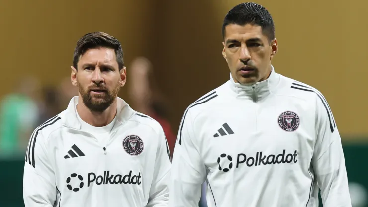 Lionel Messi #10 and Luis Suarez #9 of Inter Miami CF