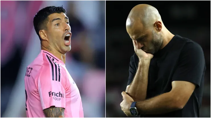 Inter Miami's Luis Suarez and Javier Mascherano.
