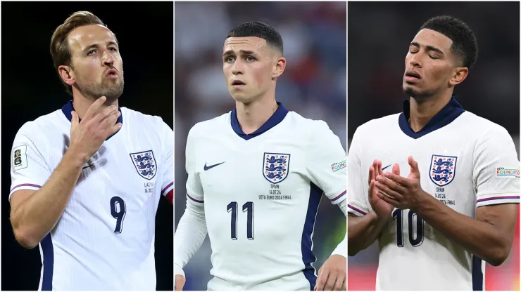 England stars Harry Kane, Phil Foden, and Jude Bellingham.
