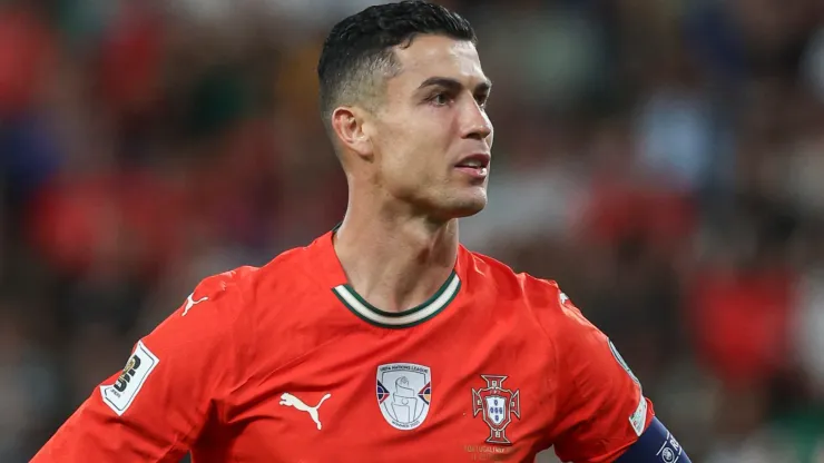 Cristiano Ronaldo of Portugal reacts during the FIFA World Cup 2026 qualifier.