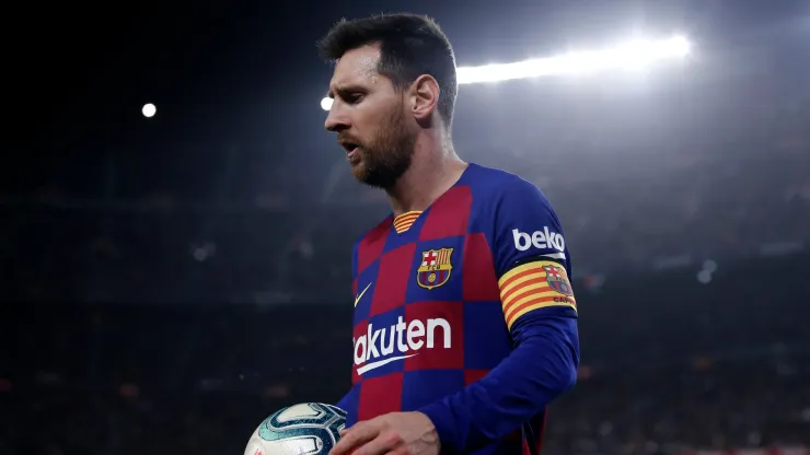 Lionel Messi looks on during a match between Barcelona and Real Madrid at Camp Nou.