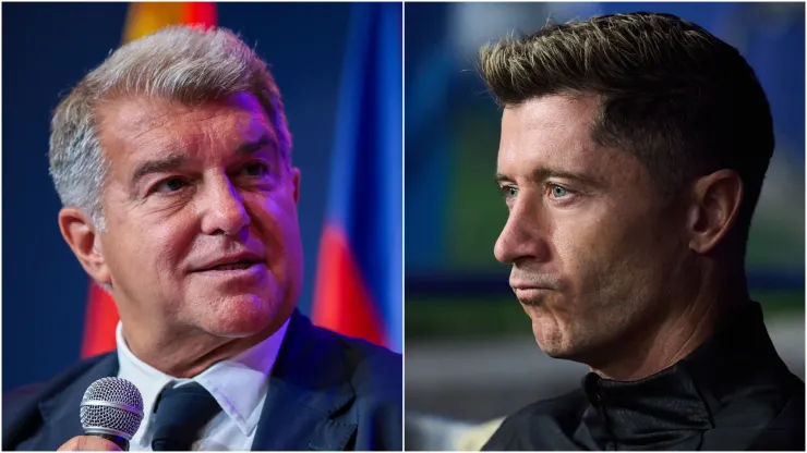Joan Laporta and Robert Lewandowski.
