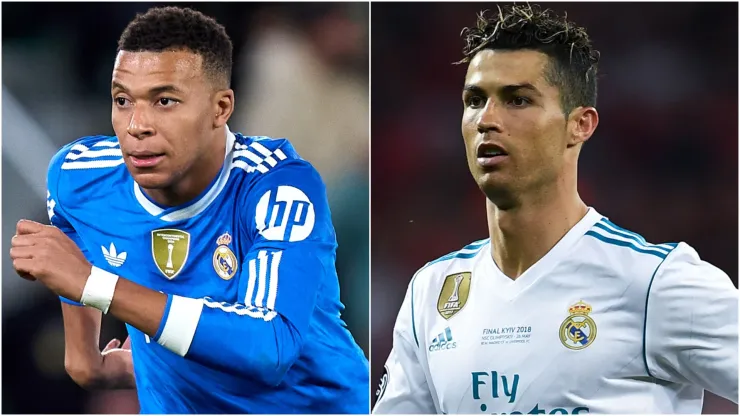 Real Madrid star Kylian Mbappe and Cristiano Ronaldo in the 2018 Champions League final.