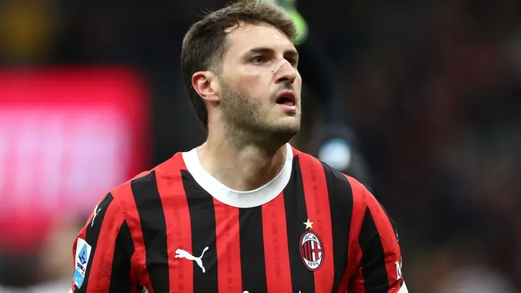 Santiago Gimenez of AC Milan looks on during the Serie A match.
