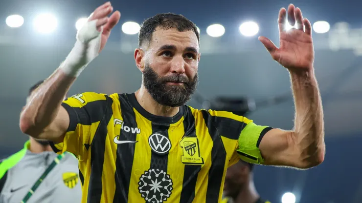 Karim Benzema of Al Ittihad celebrates
