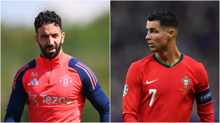 Manchester United coach Ruben Amorim and Portugal star Cristiano Ronaldo.
