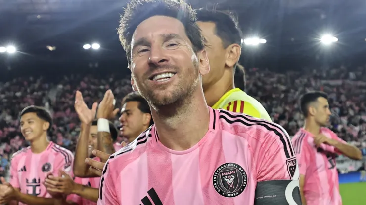 Lionel Messi #10 of Inter Miami CF celebrates.
