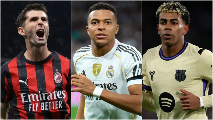 Christina Pulisic (left), Kylian Mbappe (center), and Lamine Yamal (right)
