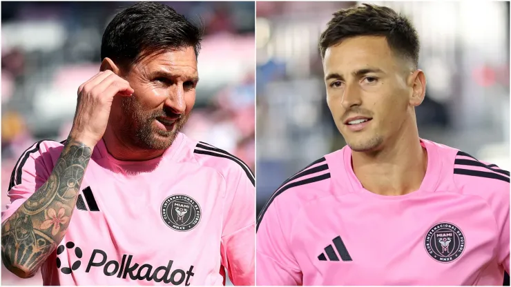 Inter Miami stars Lionel Messi and Tadeo Allende.
