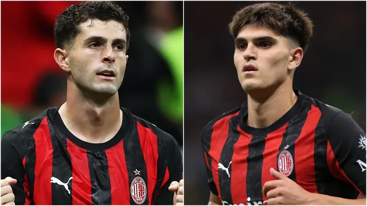 AC Milan stars Christian Pulisic and Davide Bartesaghi.
