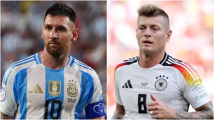 Lionel Messi of Argentina and Toni Kroos of Germany.
