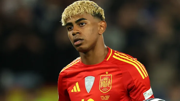 Lamine Yamal of Spain looks on during the UEFA Nations League 2025.
