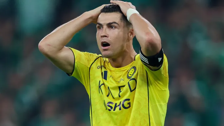 Cristiano Ronaldo of Al Nassr reacts 

