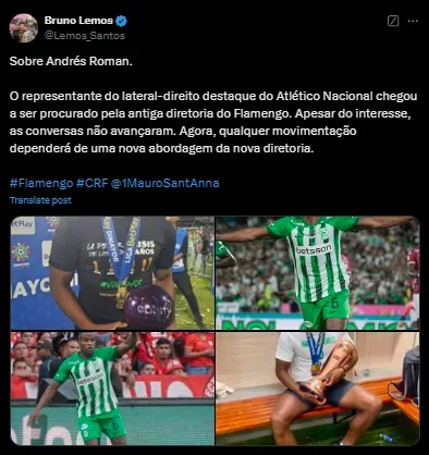 Andrés Felipe Román podría irse a Brasil.