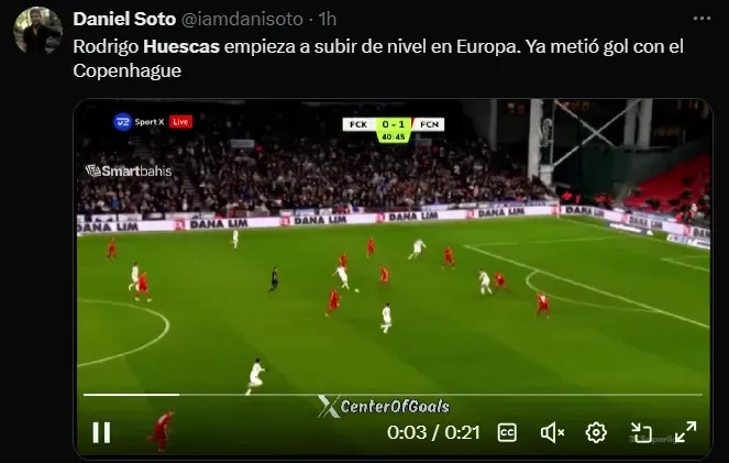 Muchos usuarios le asignaron un gol que no fue a Huescas.