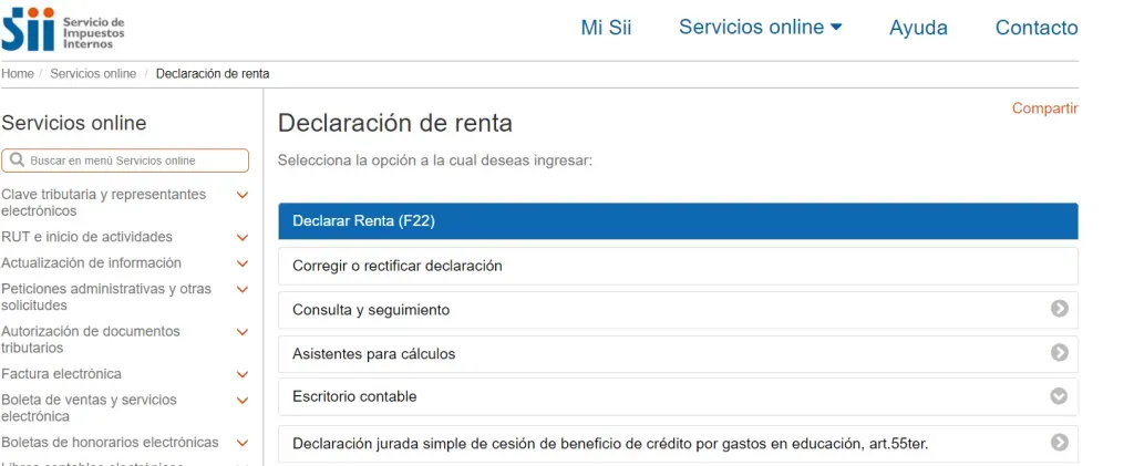 Declaración de renta