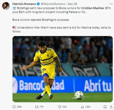 Competition for Cristian Medina’s signature is heating up