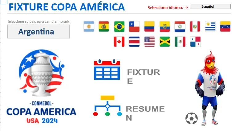 Así es el Prode de la Copa América compartido por Excel Power.
