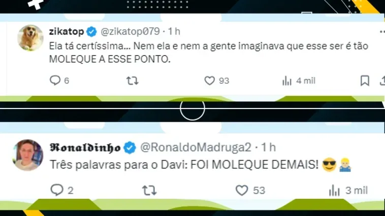 Internautas comentam rompimento de Tamires Assis e Davi Brito - Foto: Twitter