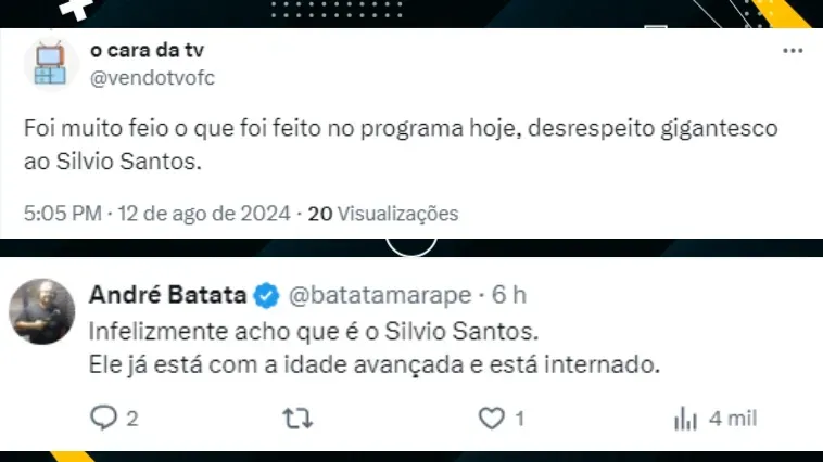 Internautas comentam sobre previsão de vidente e suposta ligação com Silvio Santos – Foto: Twitter