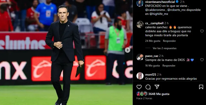 El mensaje de 6 palabras de Vicente Sánchez tras el empate entre Cruz Azul y Toluca. Noticias en tiempo real