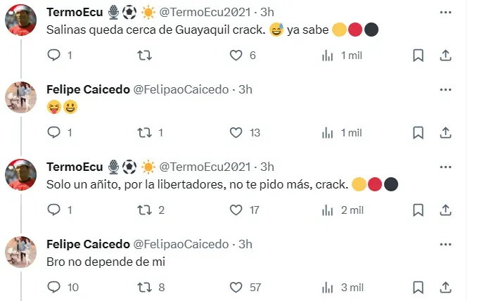 Esta fue la respuesta de Felipe Caicedo para un posible regreso a Barcelona SC para la temporada 2024. (Captura de pantalla: @FelipaoCaicedo)