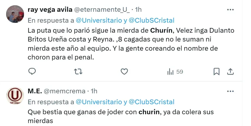 Hinchas se quejaron de la convocatoria de Diego Churín. (Foto: Captura X)