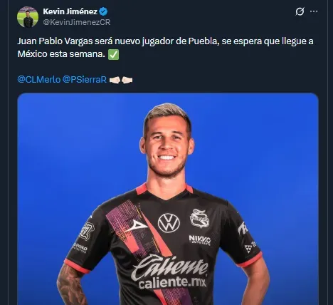 Kevin Jiménez en su cuenta oficial de X