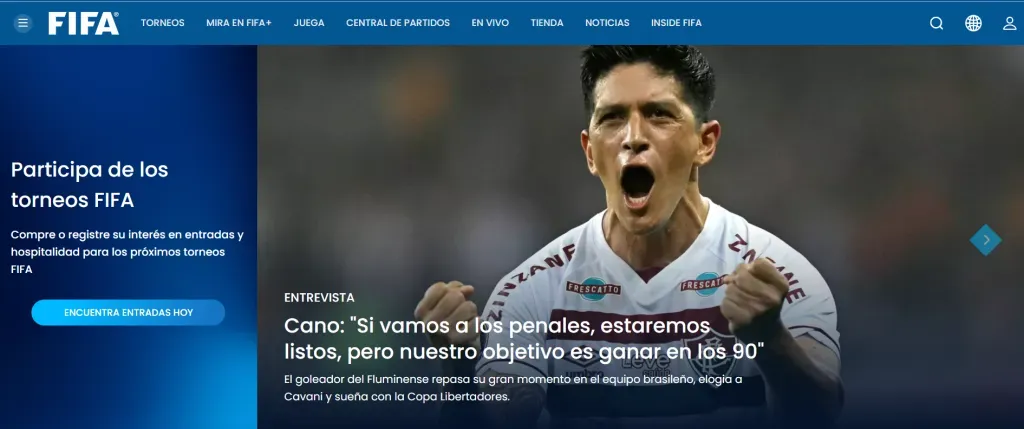 FIFA ya palpita la Final de la Copa Libertadores y lo demuestra con contenido al respecto, en la portada principal de su sitio web oficial.