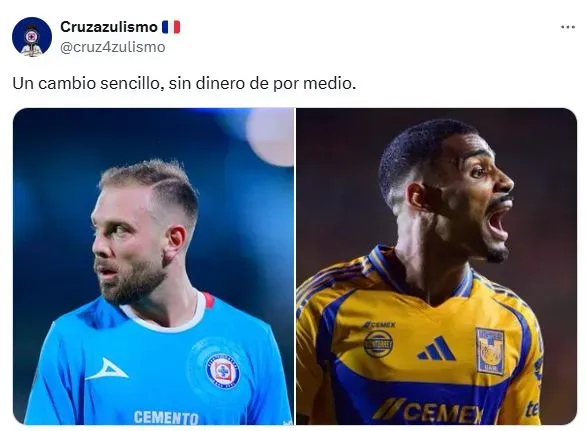 El intercambio que propuso la afición de Cruz Azul a Tigres por Rodolfo Rotondi. Noticias en tiempo real