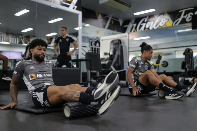 Otávio e Maurício Lemos no Atlético-MG — Foto: Pedro Souza / Atlético