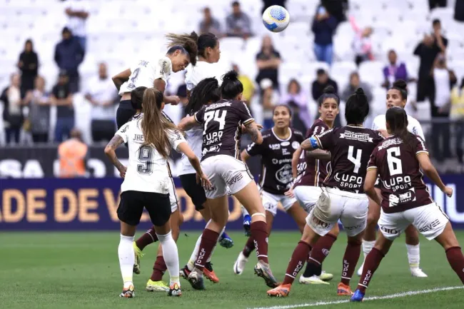 Jogadora do Corinthians durante partida contra o Ferroviaria no estadio Arena Corinthians pelo campeonato Supercopa 2024. Foto: Marcello Zambrana/AGIF