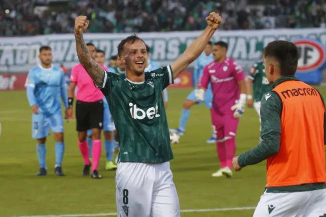 Así celebró Joaquín Pereyra el gol que le anotó a Deportes Iquique. (Sebastian Cisternas/Photosport).