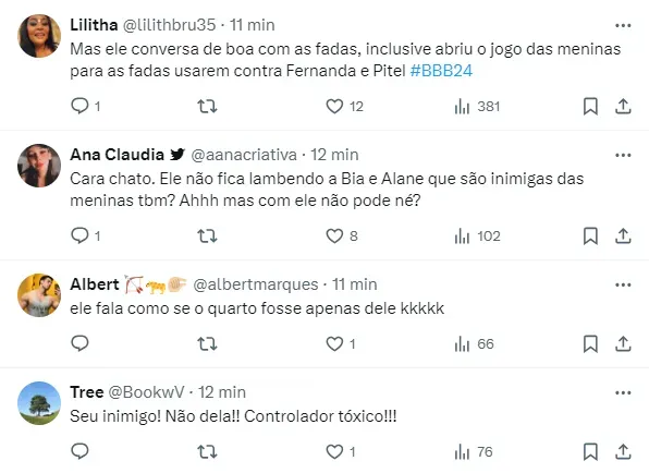 Internautas comentam sobre declaração de Rodriguinho sobre Davi – Foto: Twitter