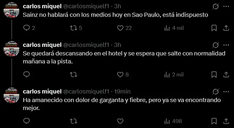 Captura del X de @carlosmiquelf1