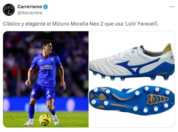 Los botines retro que Lorenzo Faravelli luce en Cruz Azul (X)
