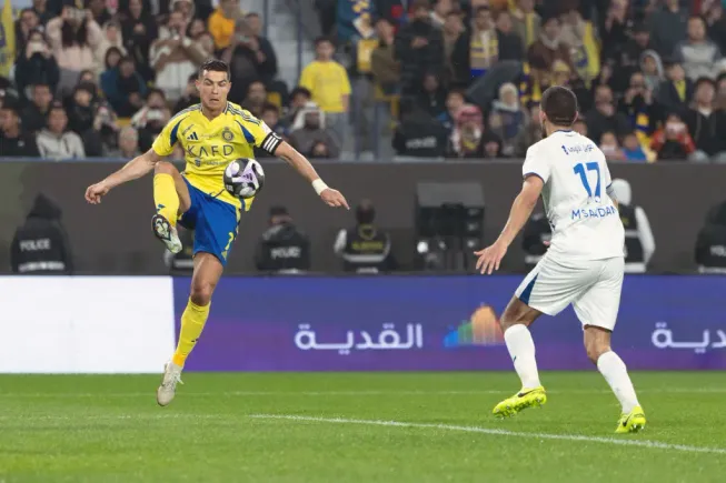 Cristiano Ronaldo hizo uno de los tres goles del Al-Nassr vs Al-Fateh (Getty Images)