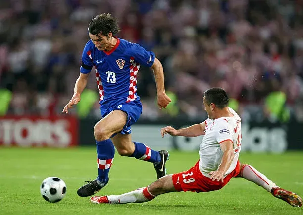 Nikola Pokrivac en la Eurocopa 2008 con la selección de Croacia.