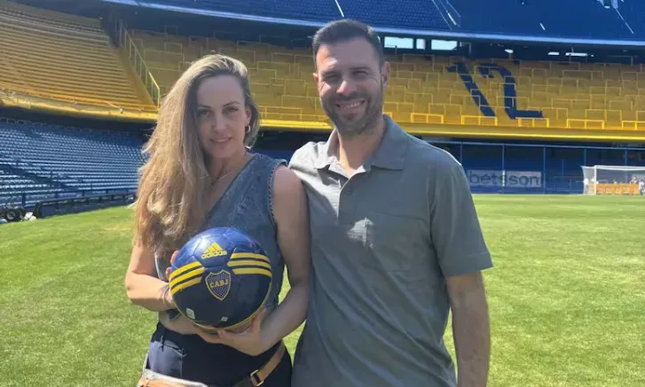 Colautti visitó La Bombonera con su esposa a fines de 2024. (La Nación)