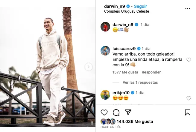 El potente mensaje de Luis Suárez a Darwin Núñez