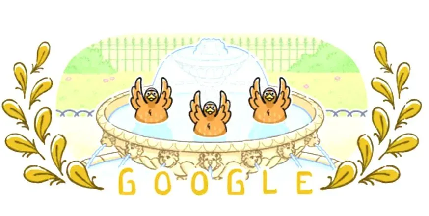 Doodle a la natación artística. Foto: Google.
