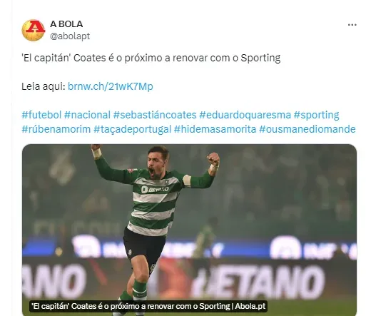 Coates renovará con Sporting.