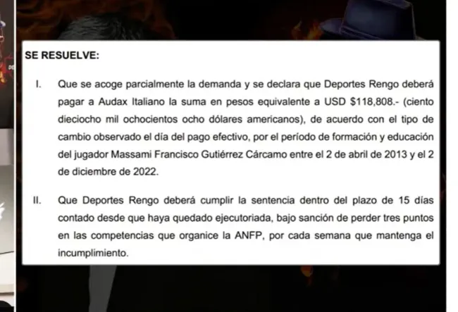 El dinero que Rengo debe pagarle al Audax (Fuente: La Hora de King Kong)
