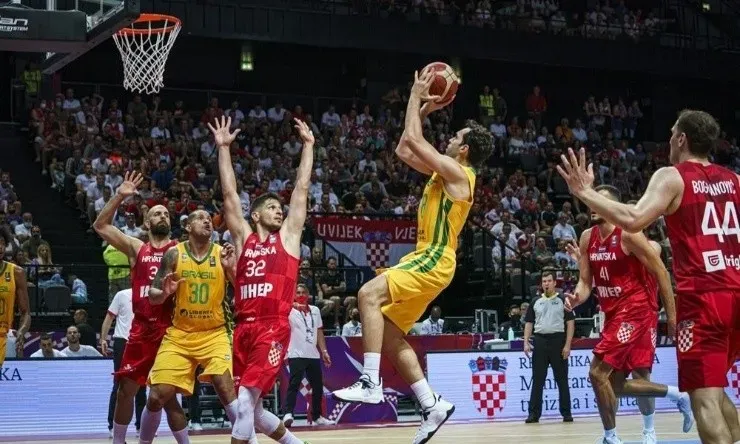 Brasil, no Pré-Olímpico de basquete. (Foto: Divulgação/FIBA)