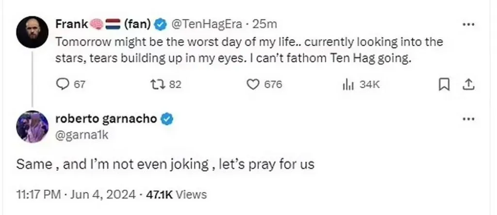 El tuit a partir del cual todos creen que Ten Hag dejará el United.