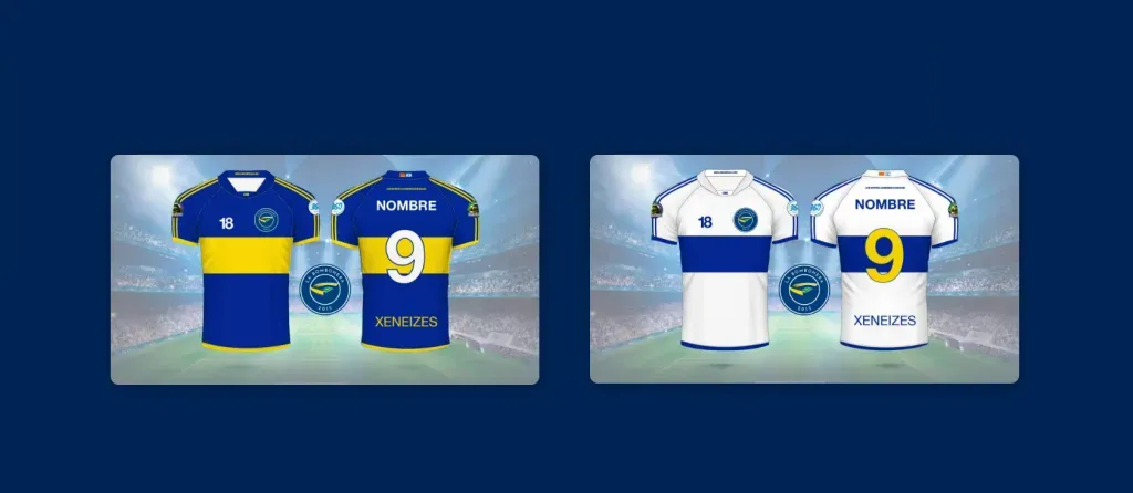Camiseta titular y suplente del CD La Bombonera.