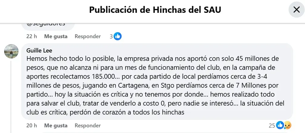 El mensaje de Guillermo Lee sobre el problema que vive el SAU